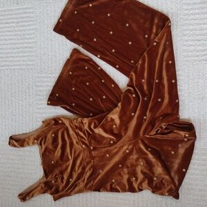 4SI3NNA Brown Sleeveless Square Neck Romper